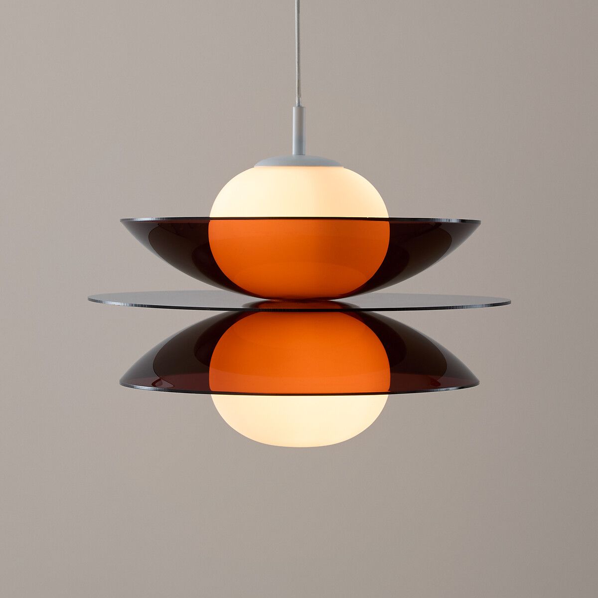 Organic glass and opal glass pendant lights, purple