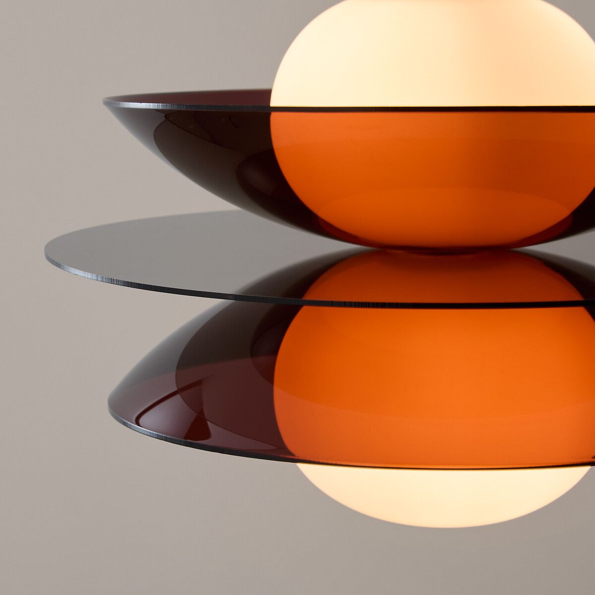 Organic glass and opal glass pendant lights, purple