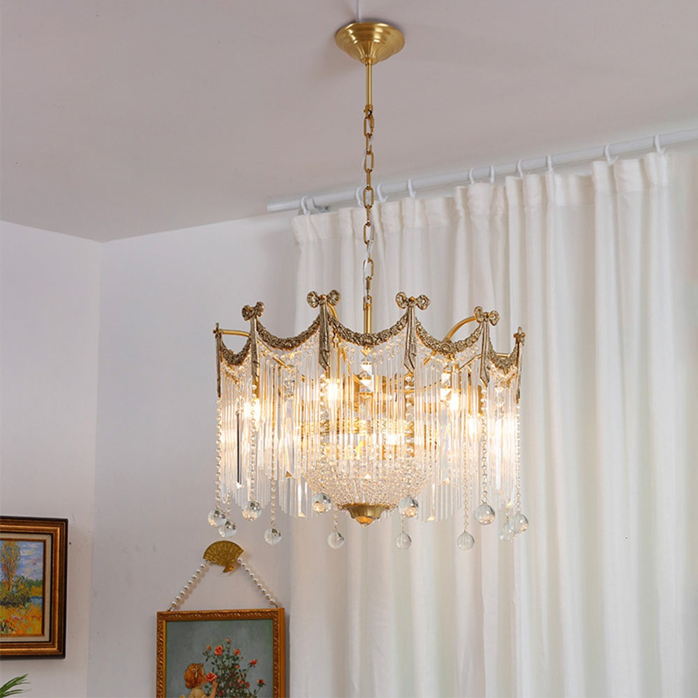 Gold Crown Crystal Chandelier