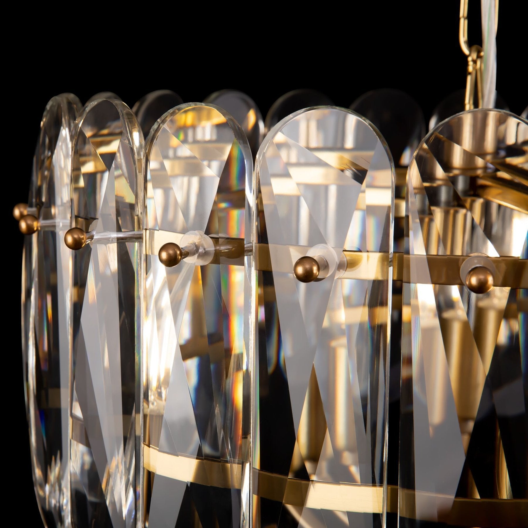 Circular crystal chandelier