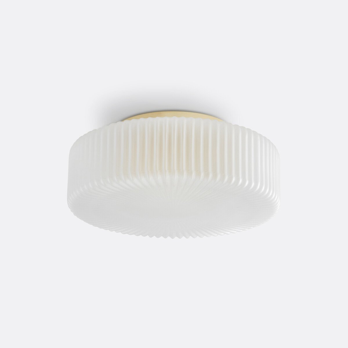 Ceiling light made of rippled glass white
