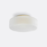 Ceiling light made of rippled glass white