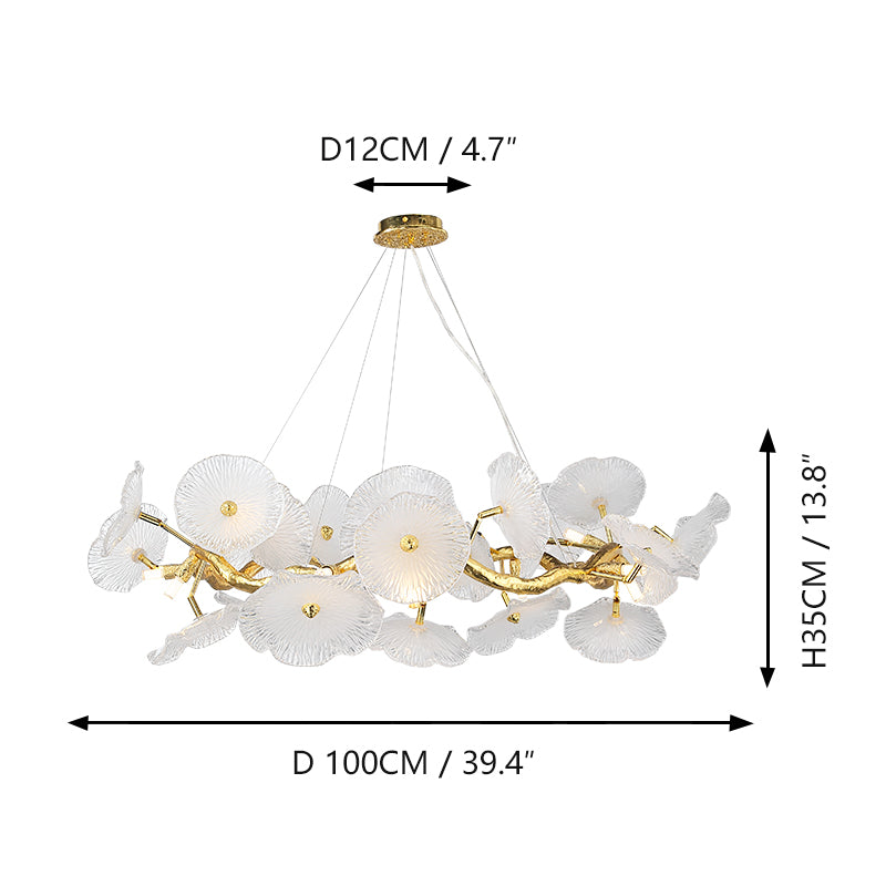 Light luxury Chinese style lotus leaf restaurant lamp