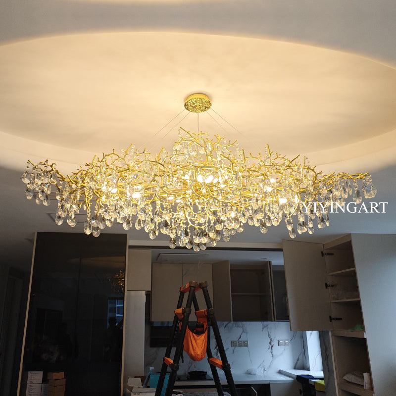 Light luxury crystal lamp island table lamp