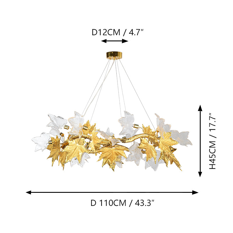 Light luxury restaurant creative maple leaf chandelier