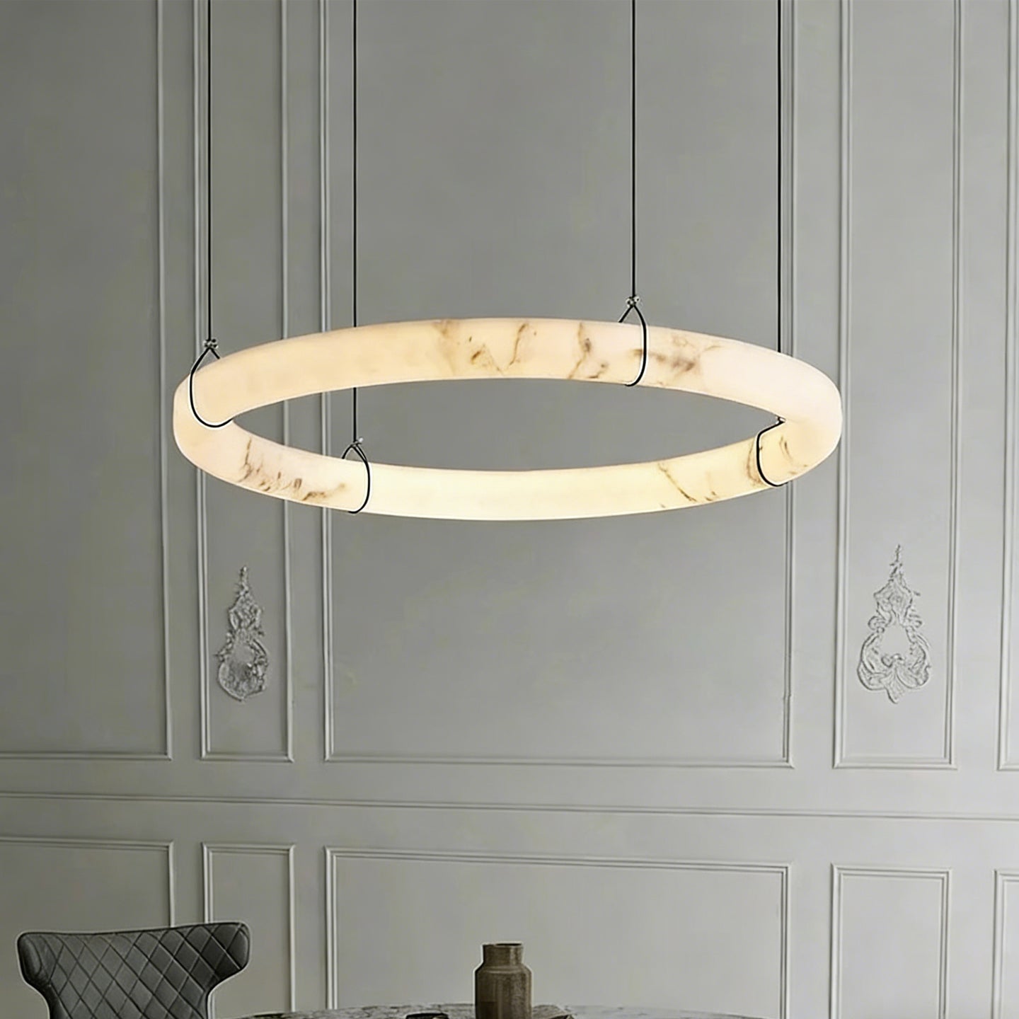 Minimalist artificial marble lamp living room LED pendant light