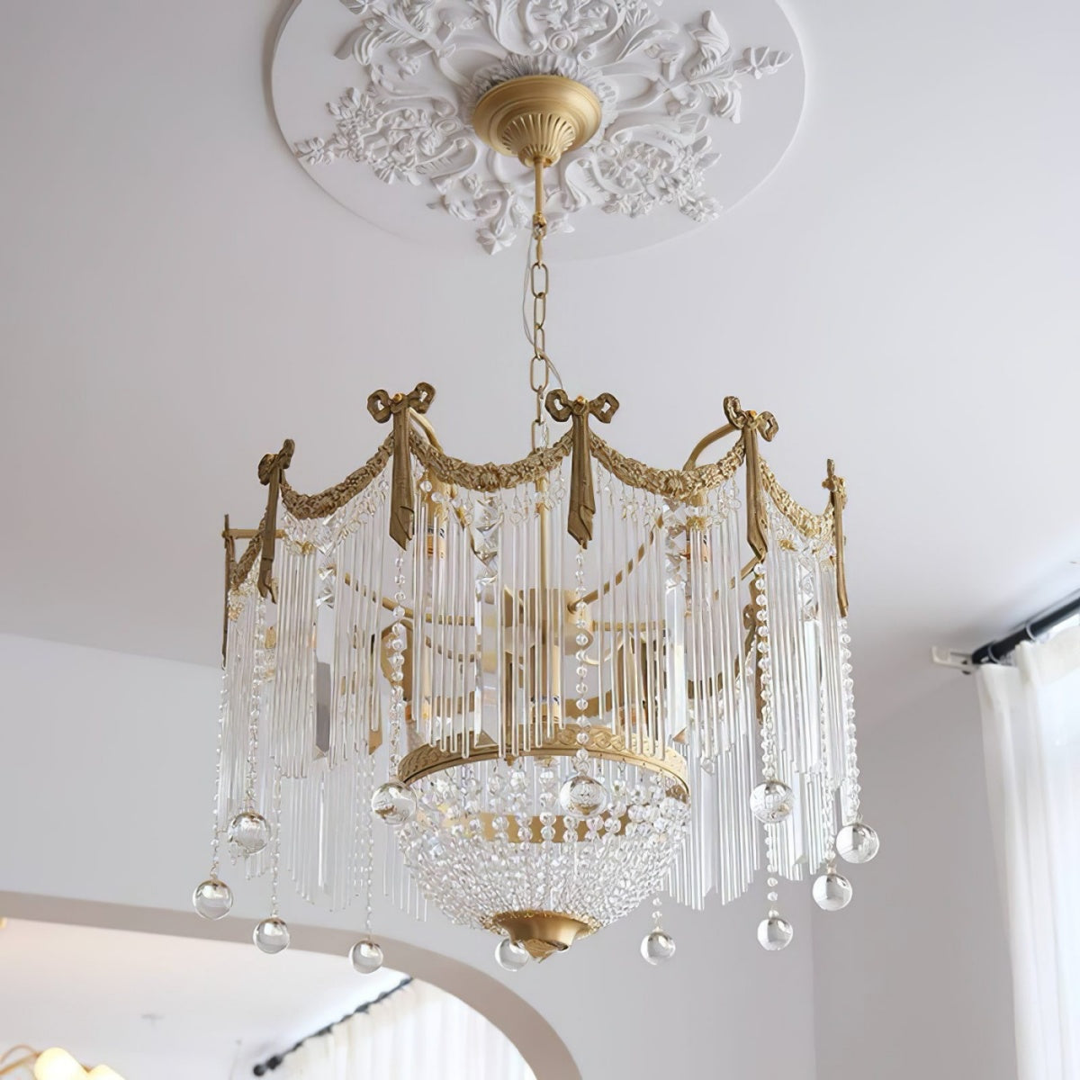 Gold Crown Crystal Chandelier