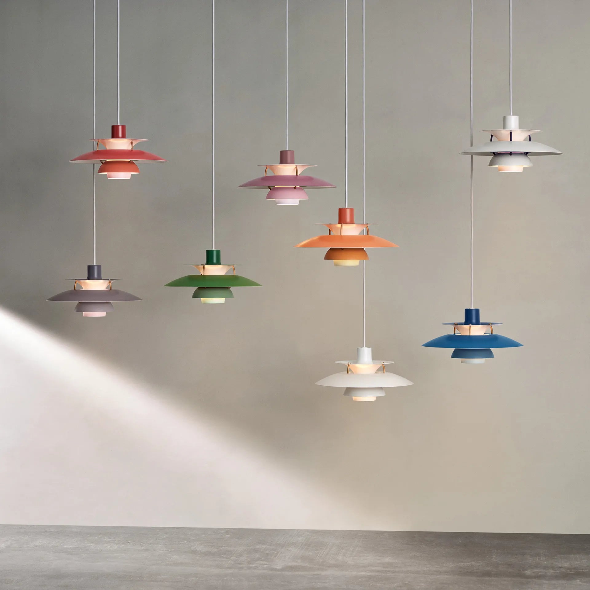 Colored Layered Pendant Light