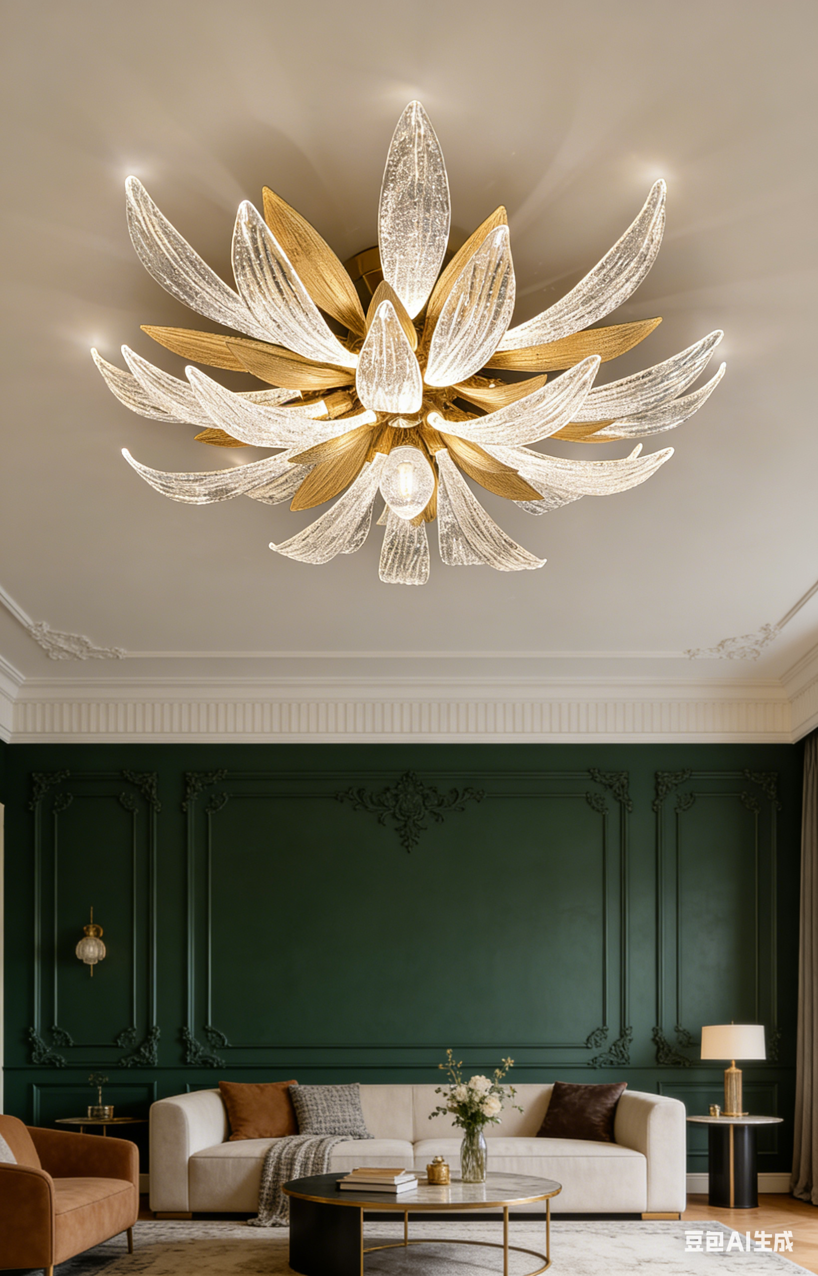 French dandelion glass chandelier