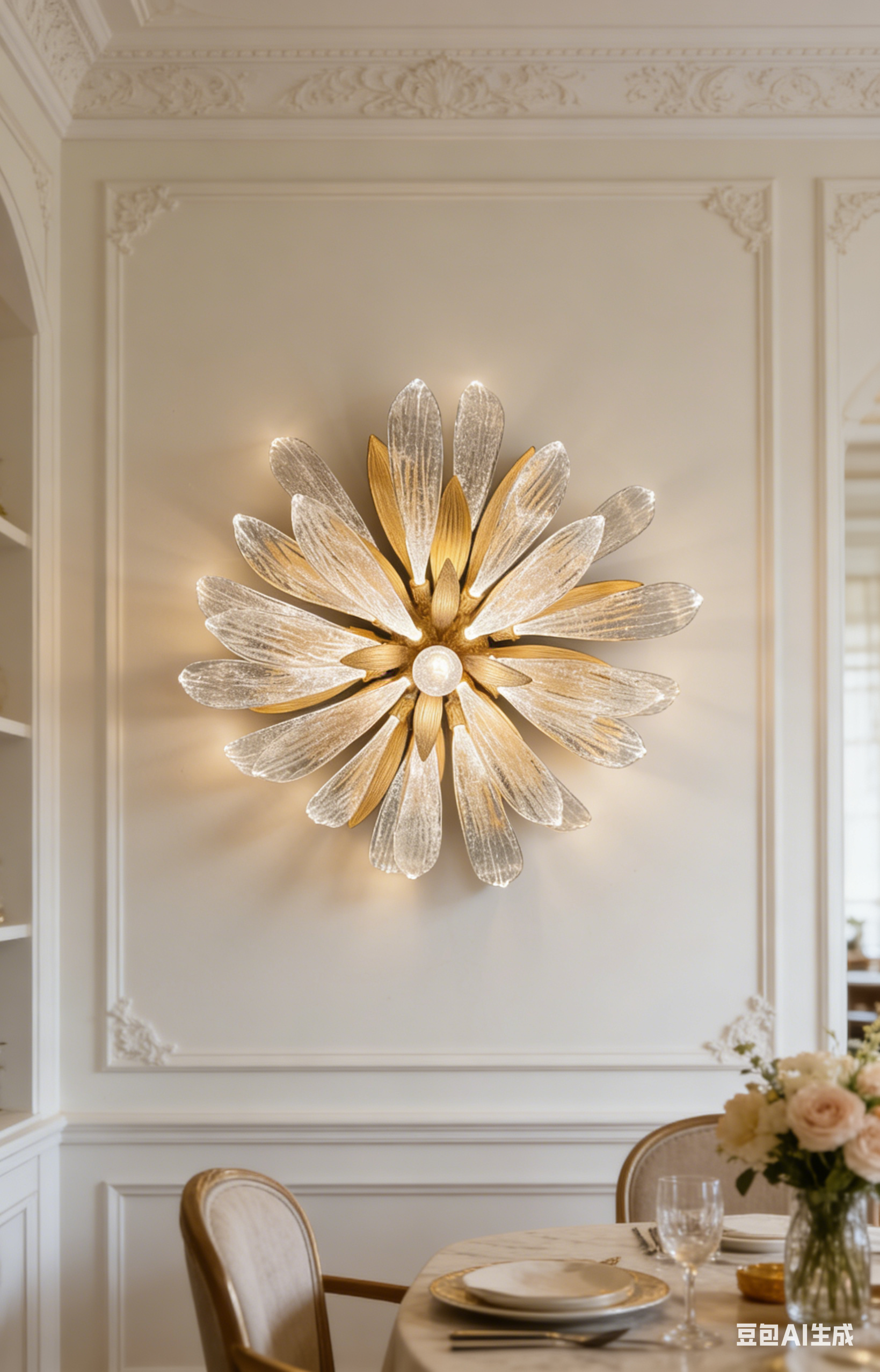 French dandelion glass chandelier