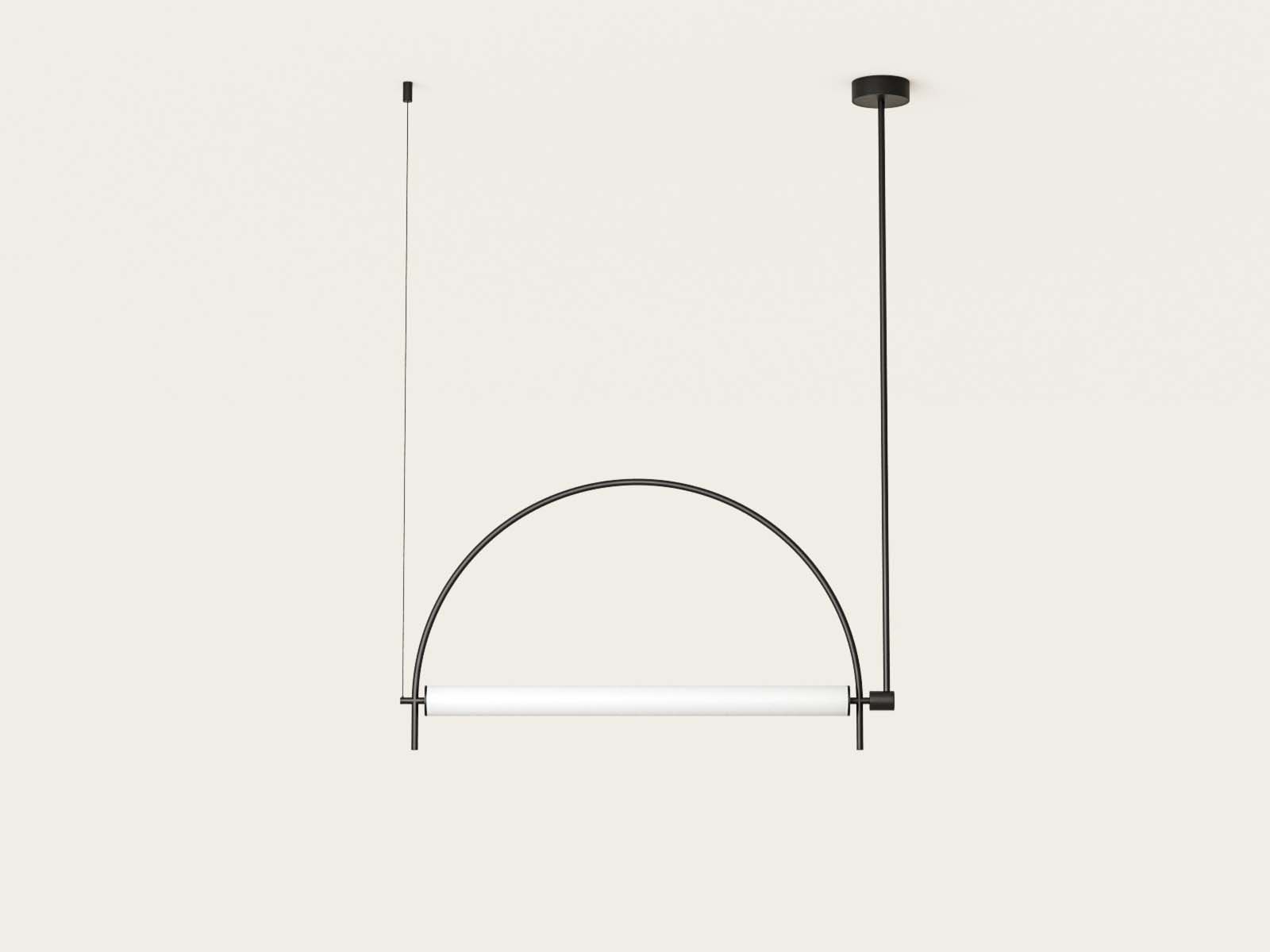Curved long strip chandelier