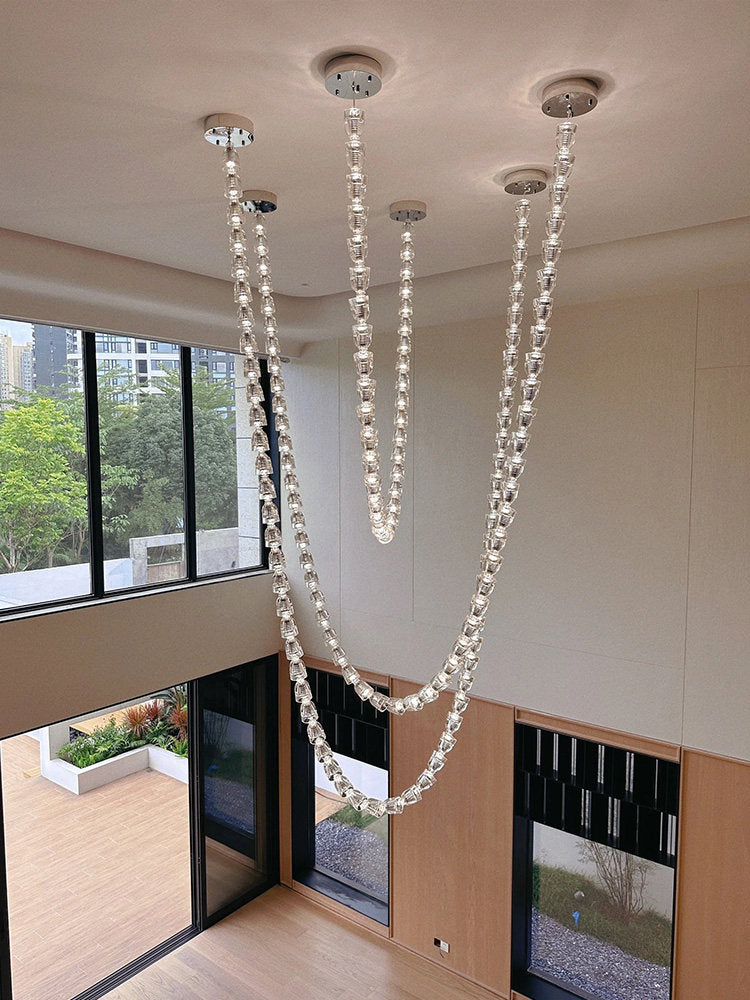 Crystal necklace pendant light