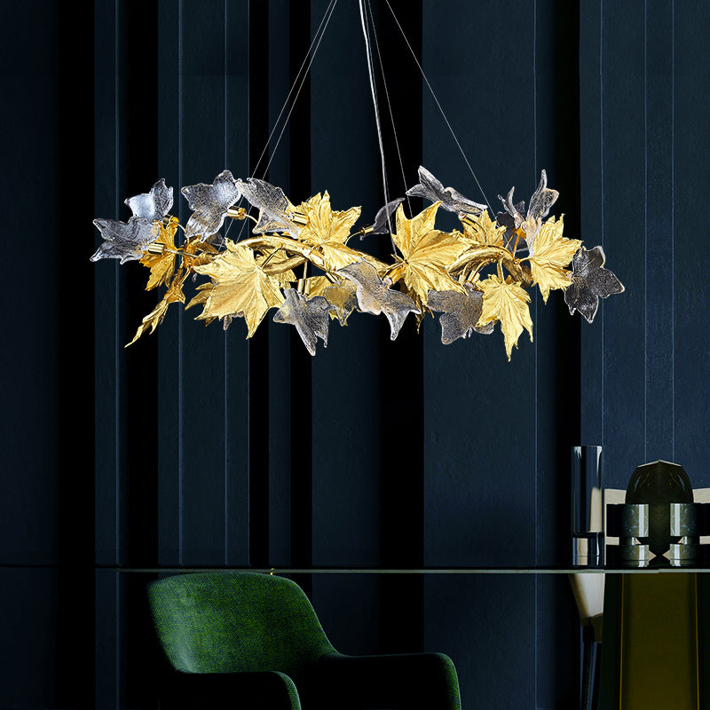 Light luxury restaurant creative maple leaf chandelier