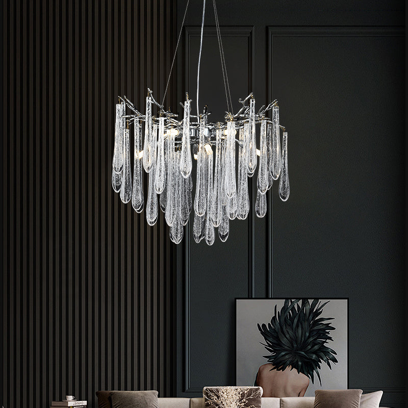 American-style luxurious round crystal chandelier