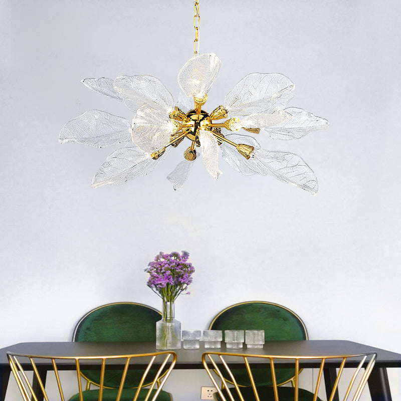 Handmade leaf texture Perlite resin living room chandelier