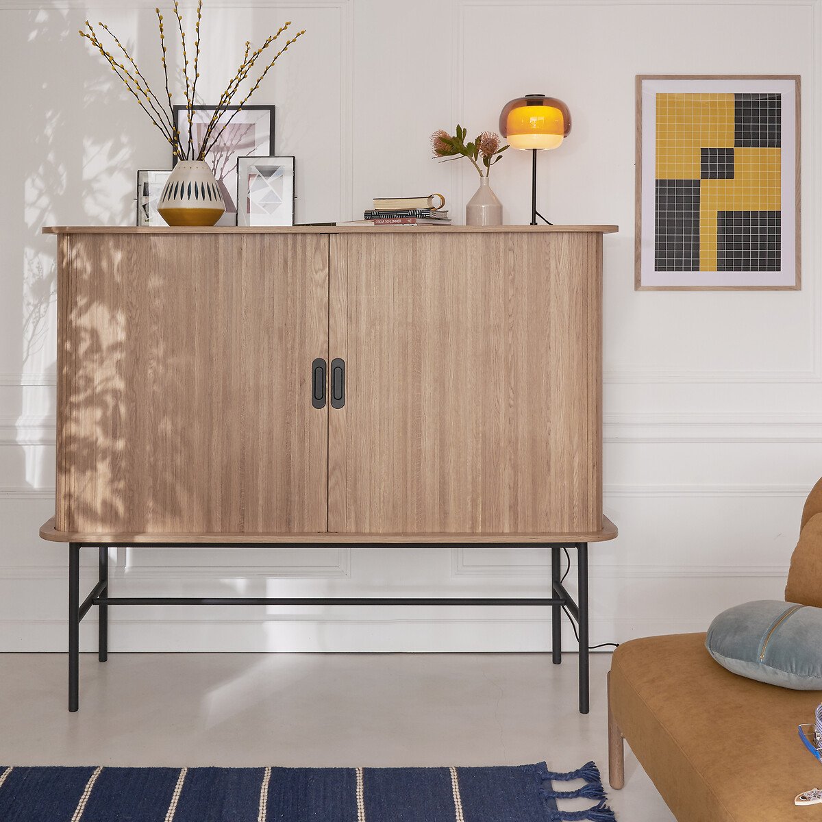 Kinoko colored glass desk lamp, red