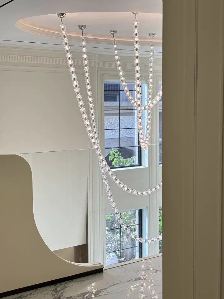 Crystal necklace pendant light