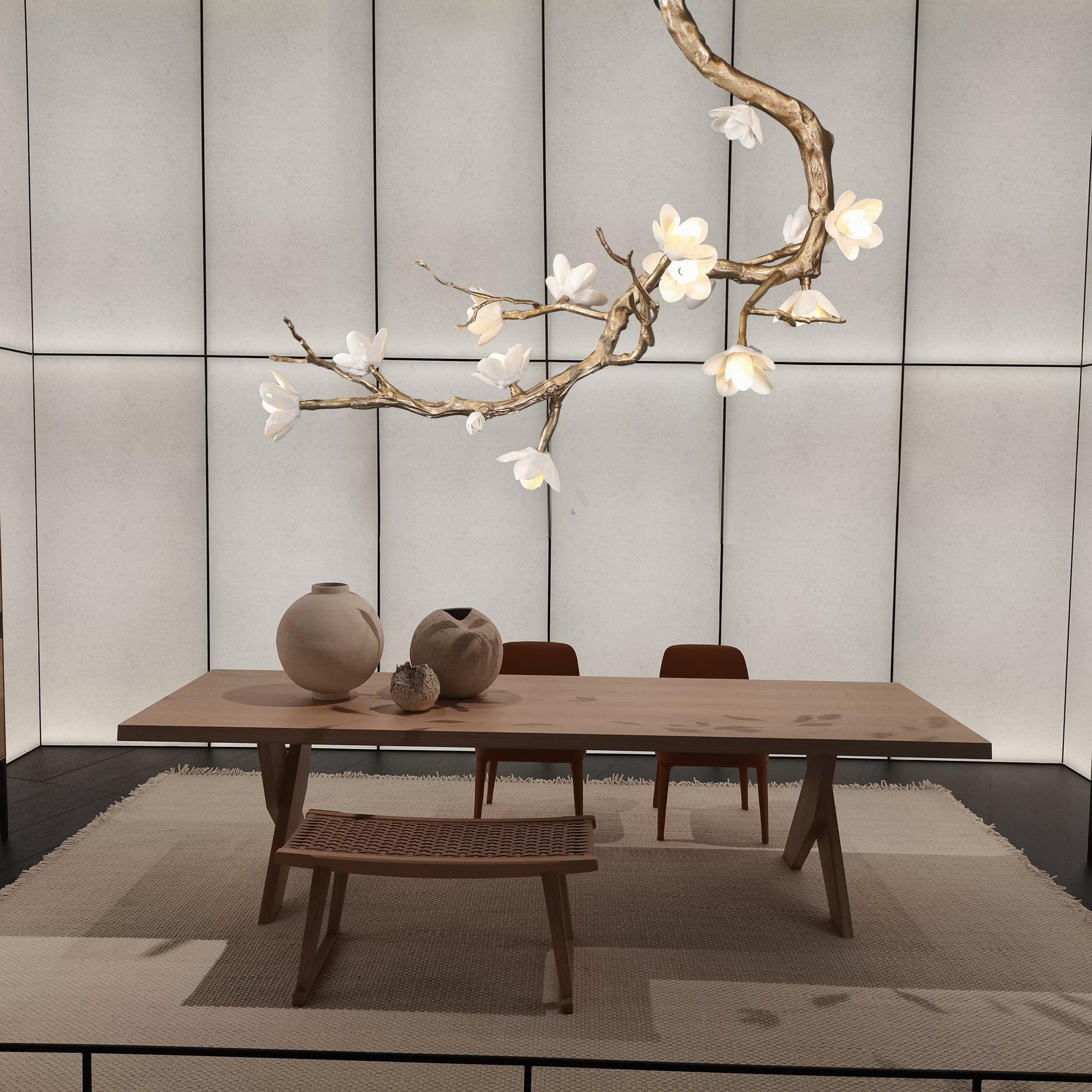 Classical ceramic flower ceiling lamp