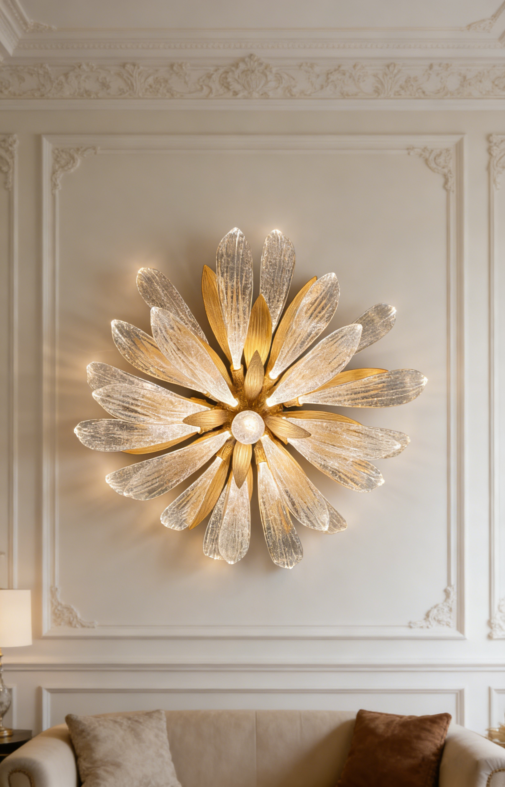 French dandelion glass chandelier
