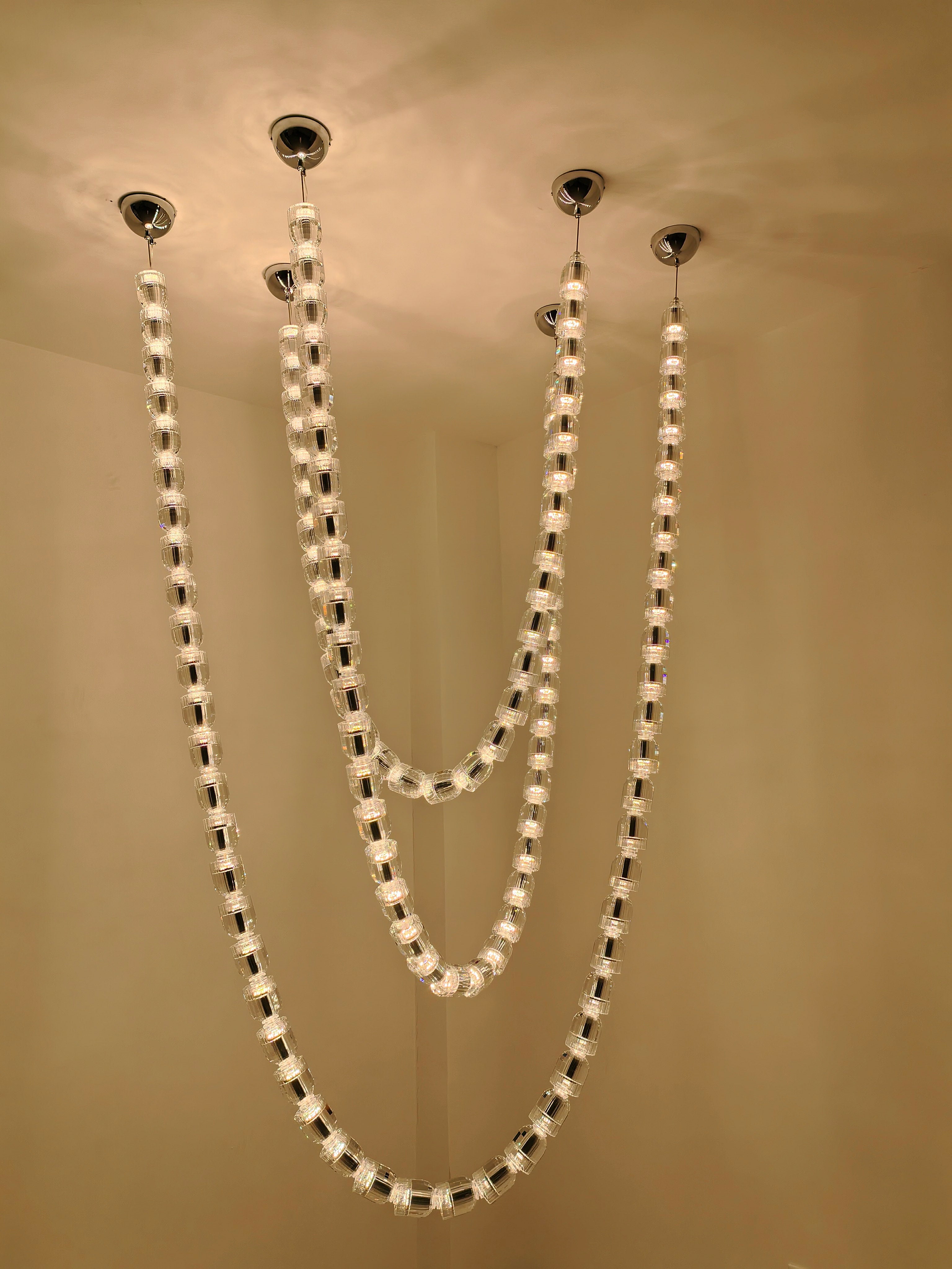Crystal necklace pendant light