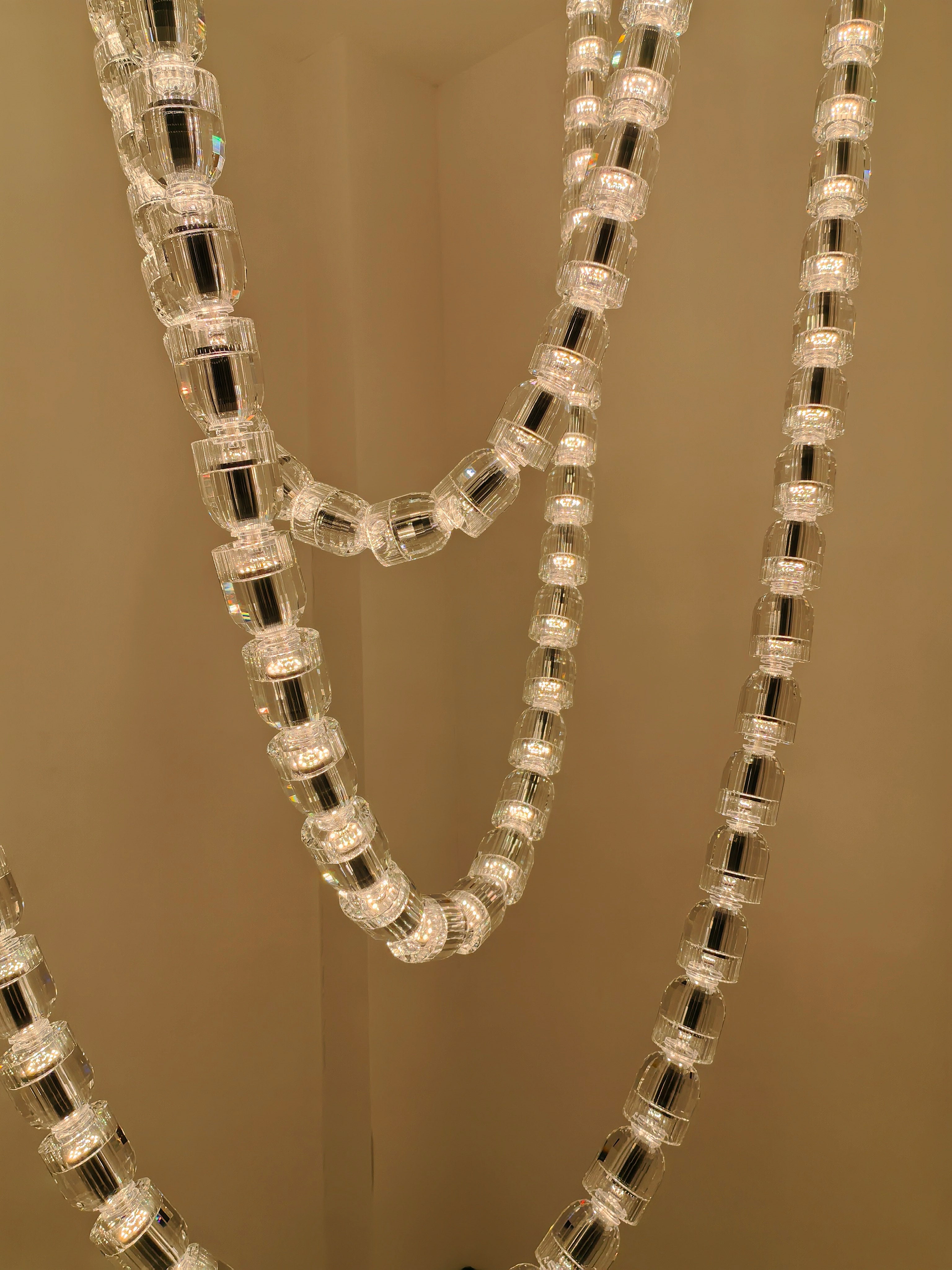 Crystal necklace pendant light