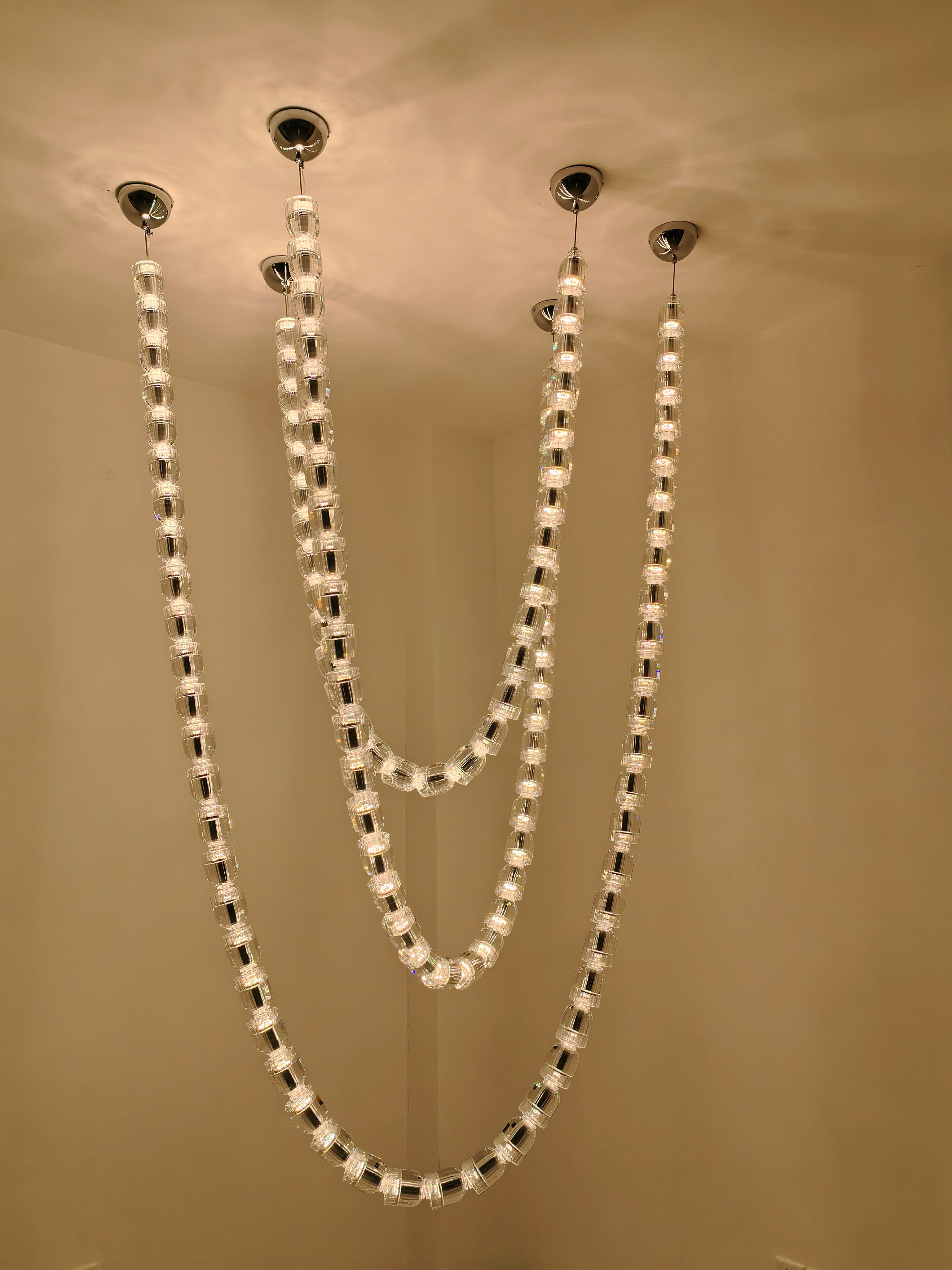 Crystal necklace pendant light
