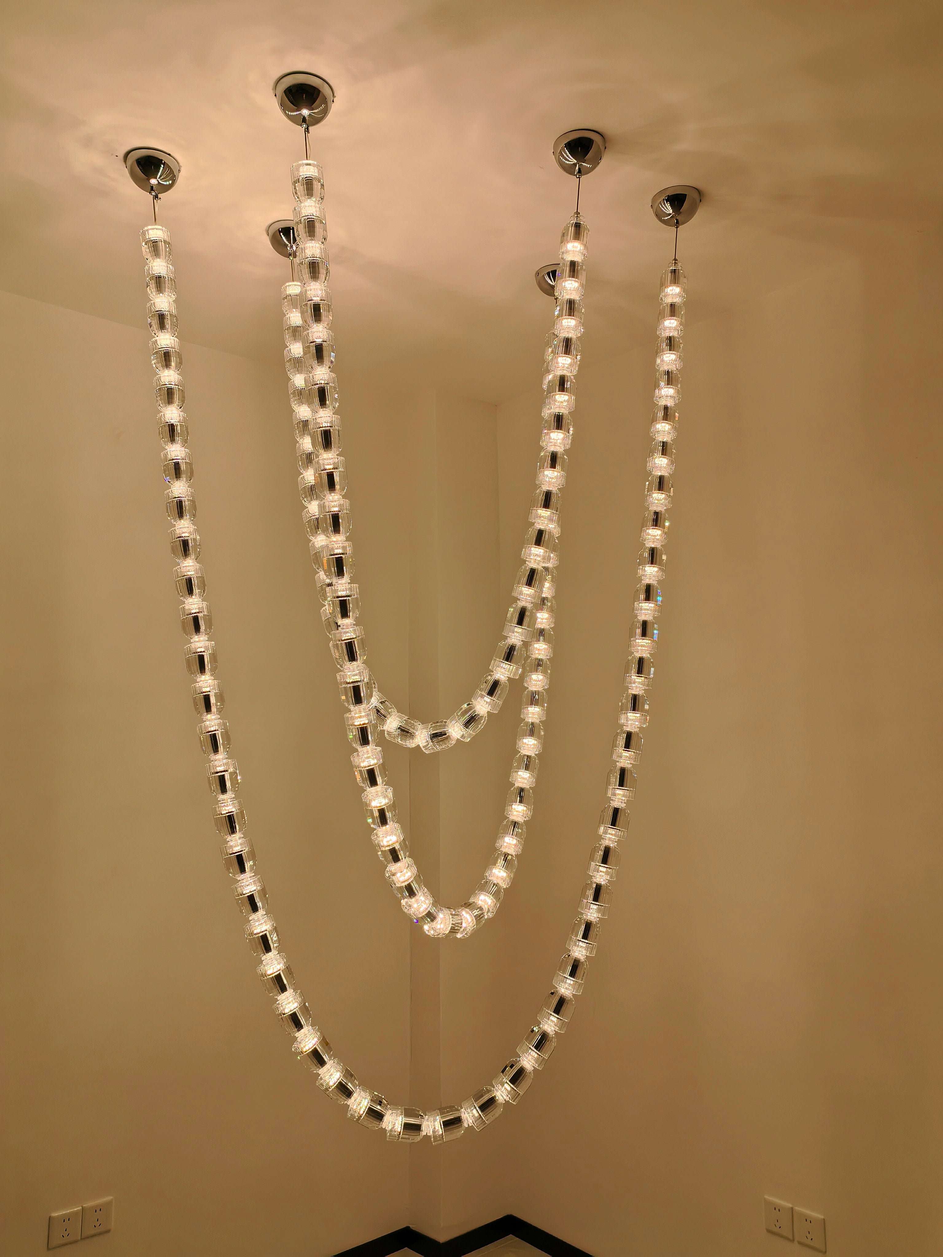 Crystal necklace pendant light