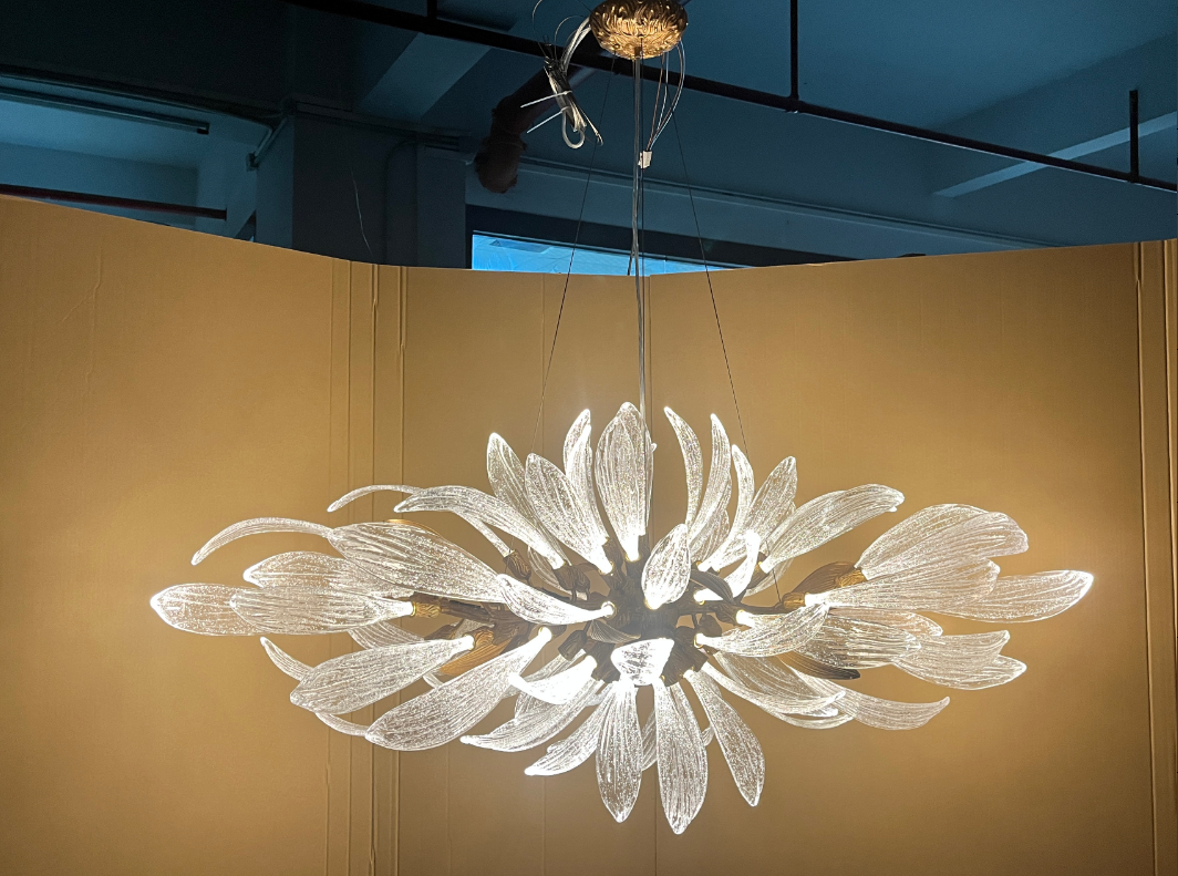 French dandelion glass chandelier