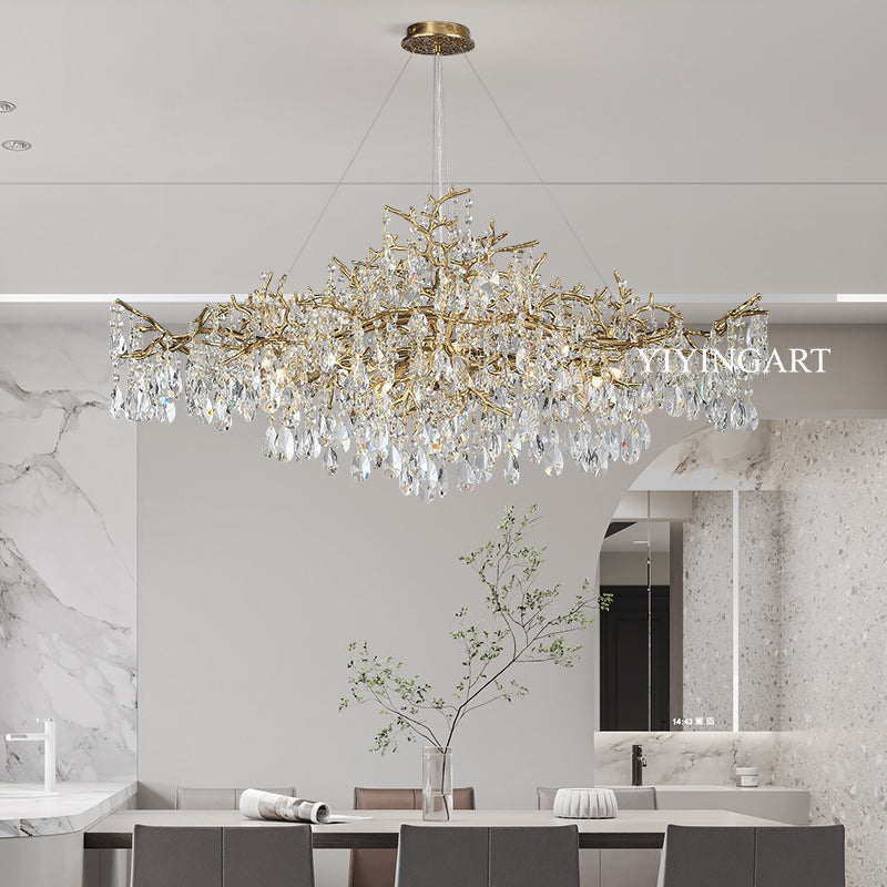 Light luxury crystal lamp island table lamp
