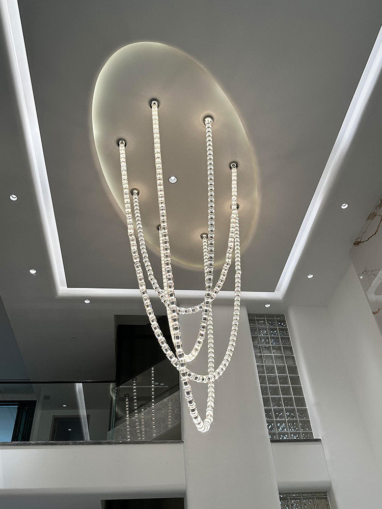 Crystal necklace pendant light