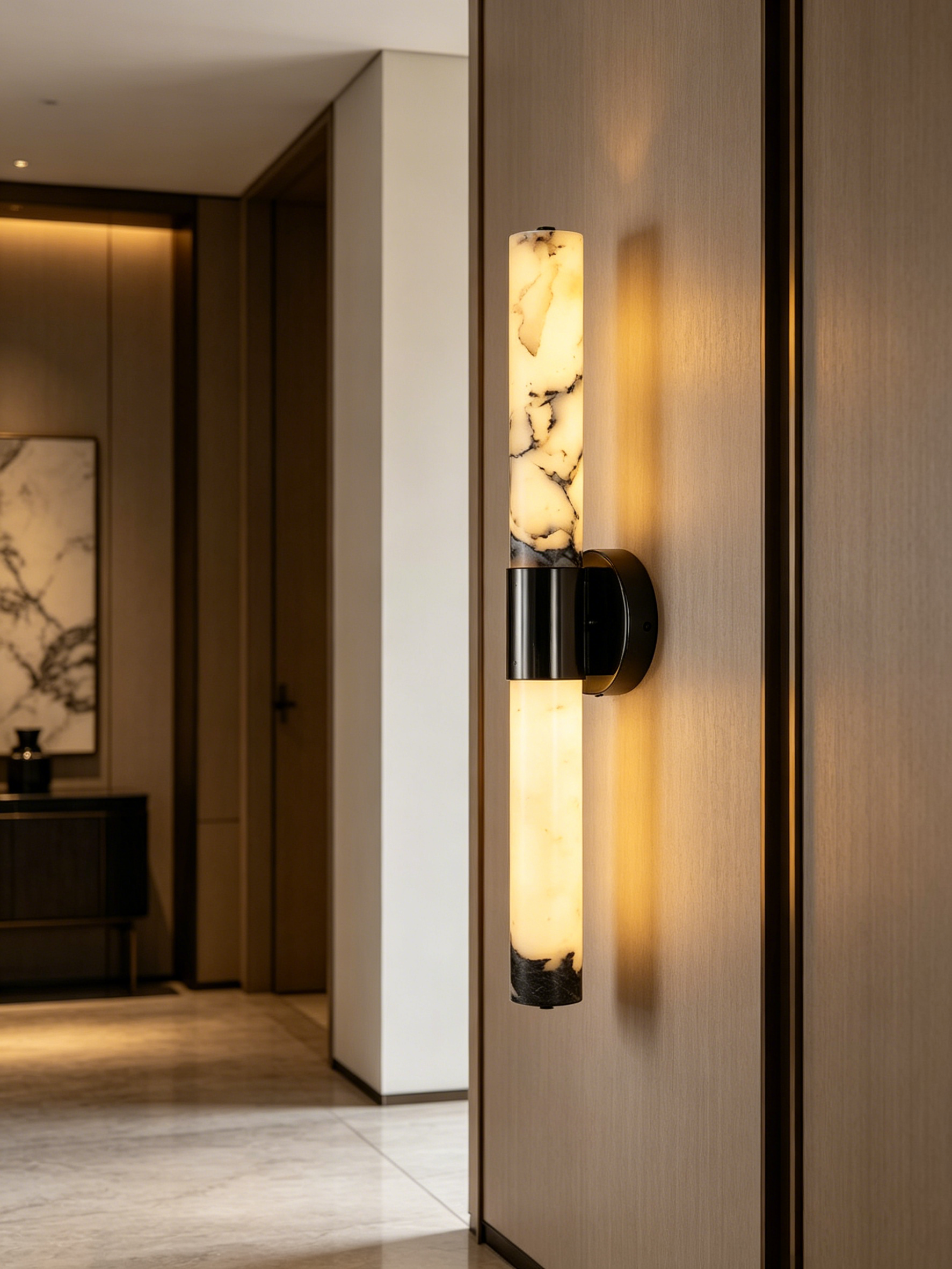 Long Tube Onyx Ambient Wall Light