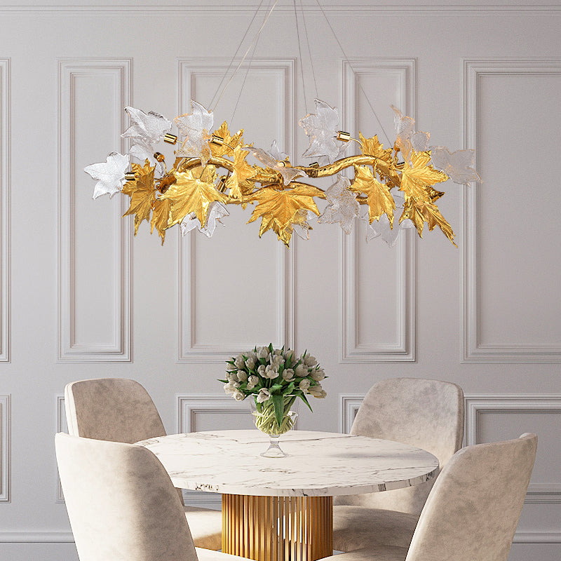 Light luxury restaurant creative maple leaf chandelier