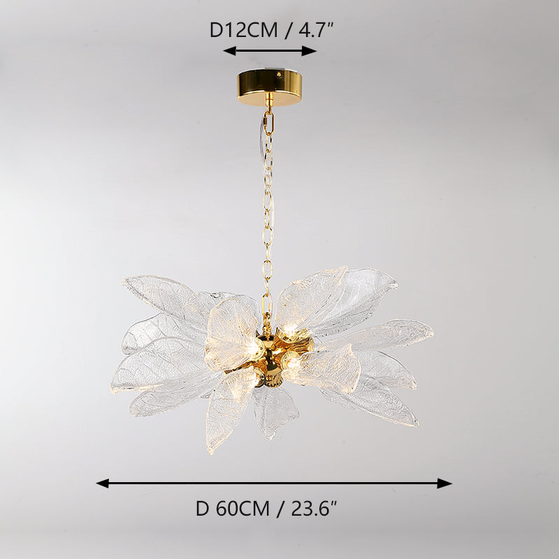 Handmade leaf texture Perlite resin living room chandelier
