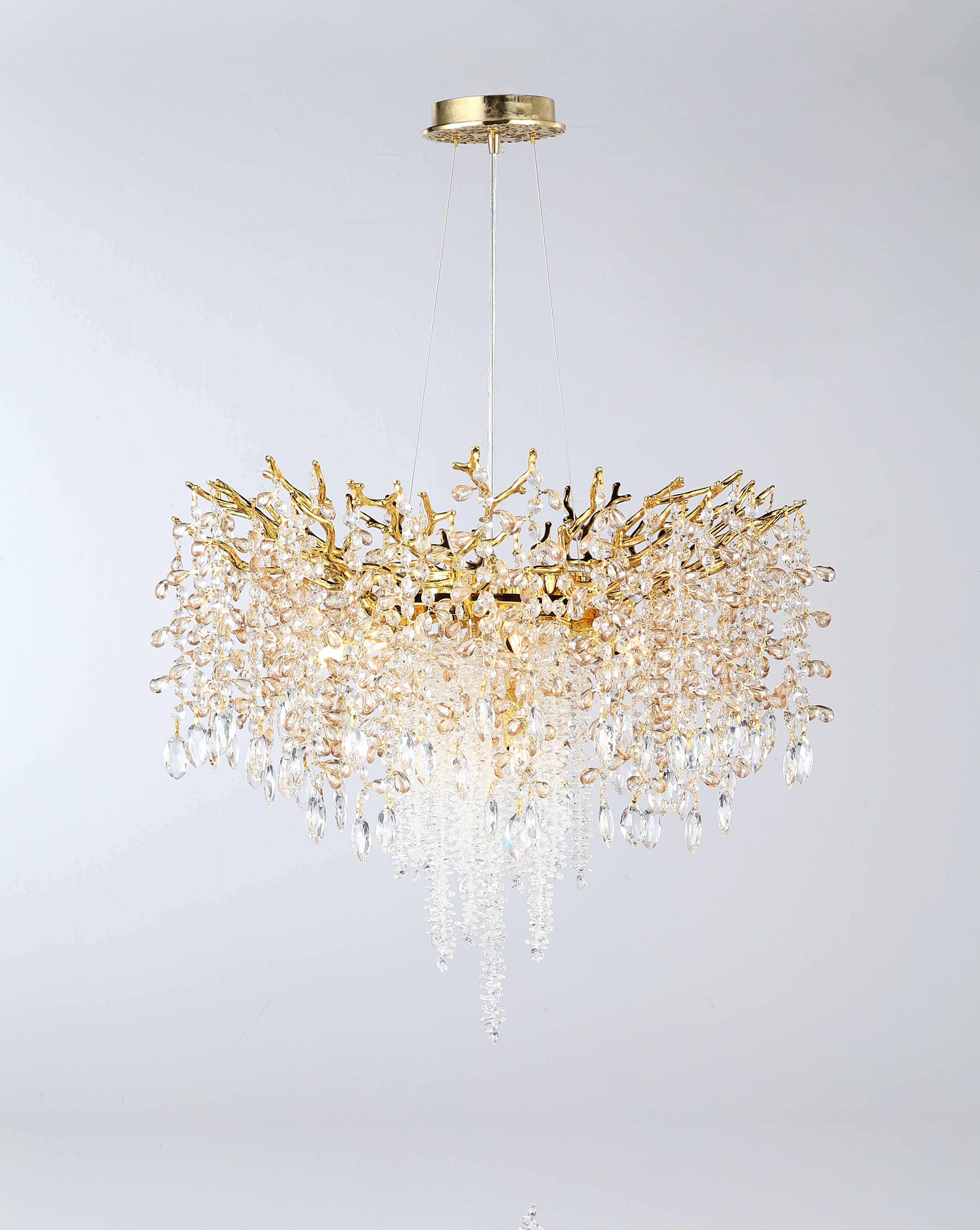 Italian-style light luxury living room crystal chandelier