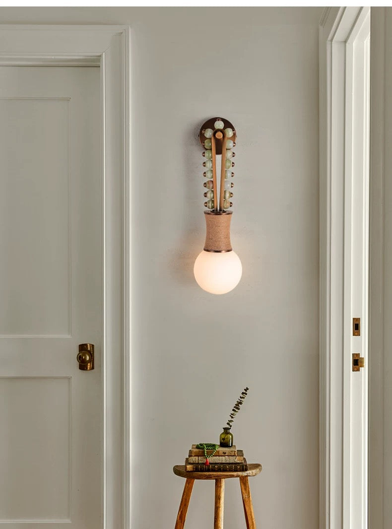 Bohemian stone bead wall sconce