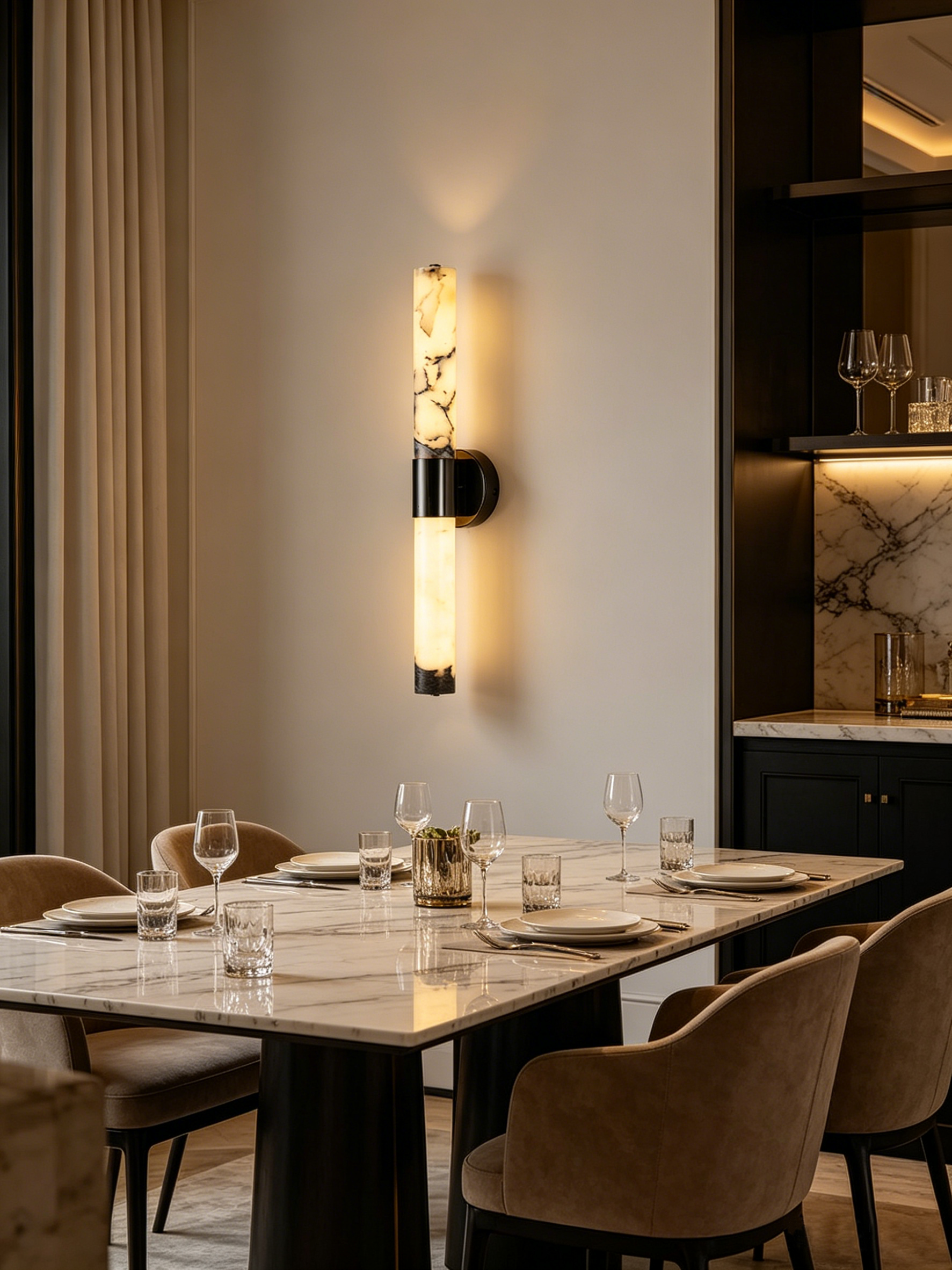 Long Tube Onyx Ambient Wall Light