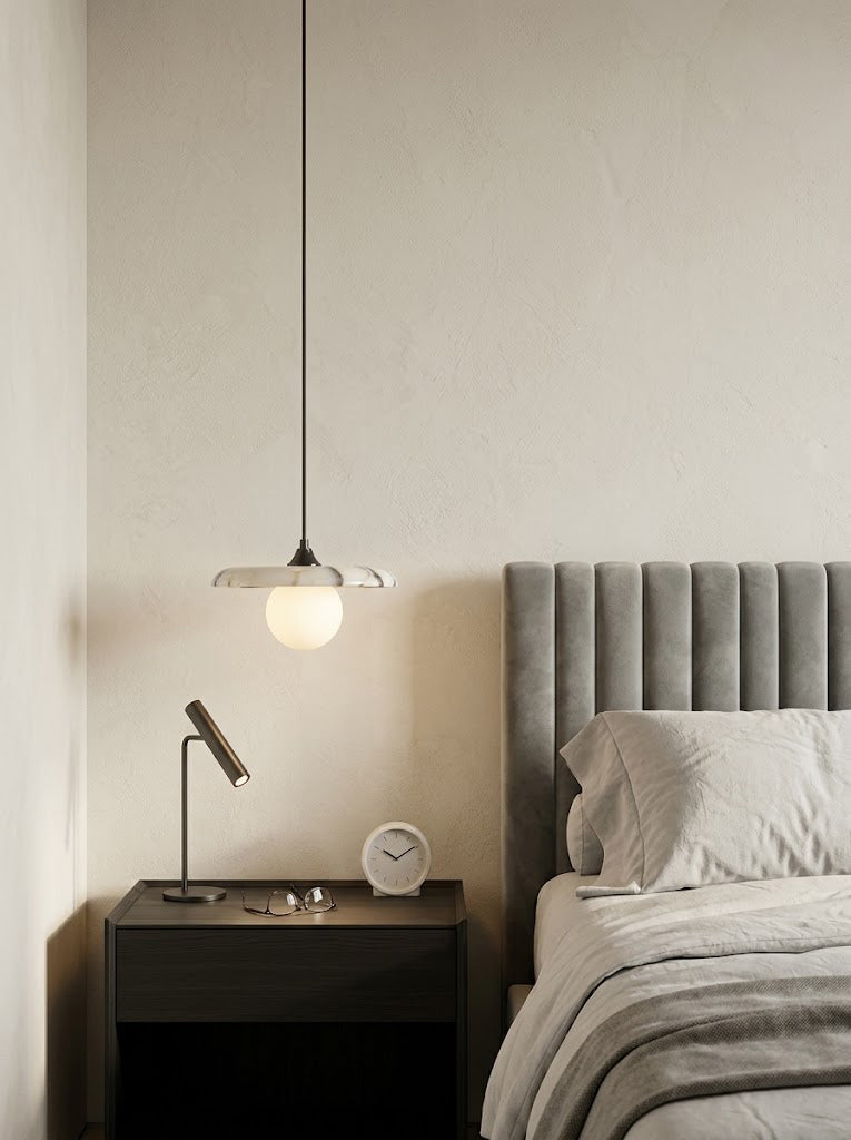 Natural Marble & Glass Pendant Light