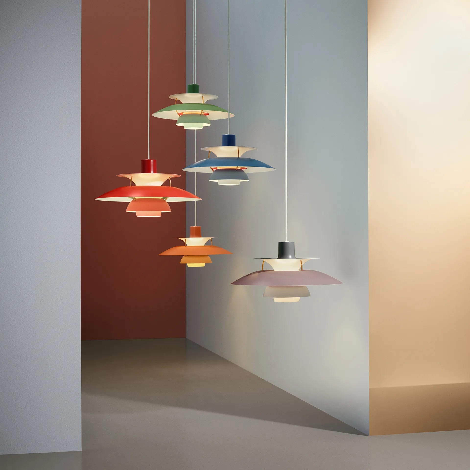 Colored Layered Pendant Light