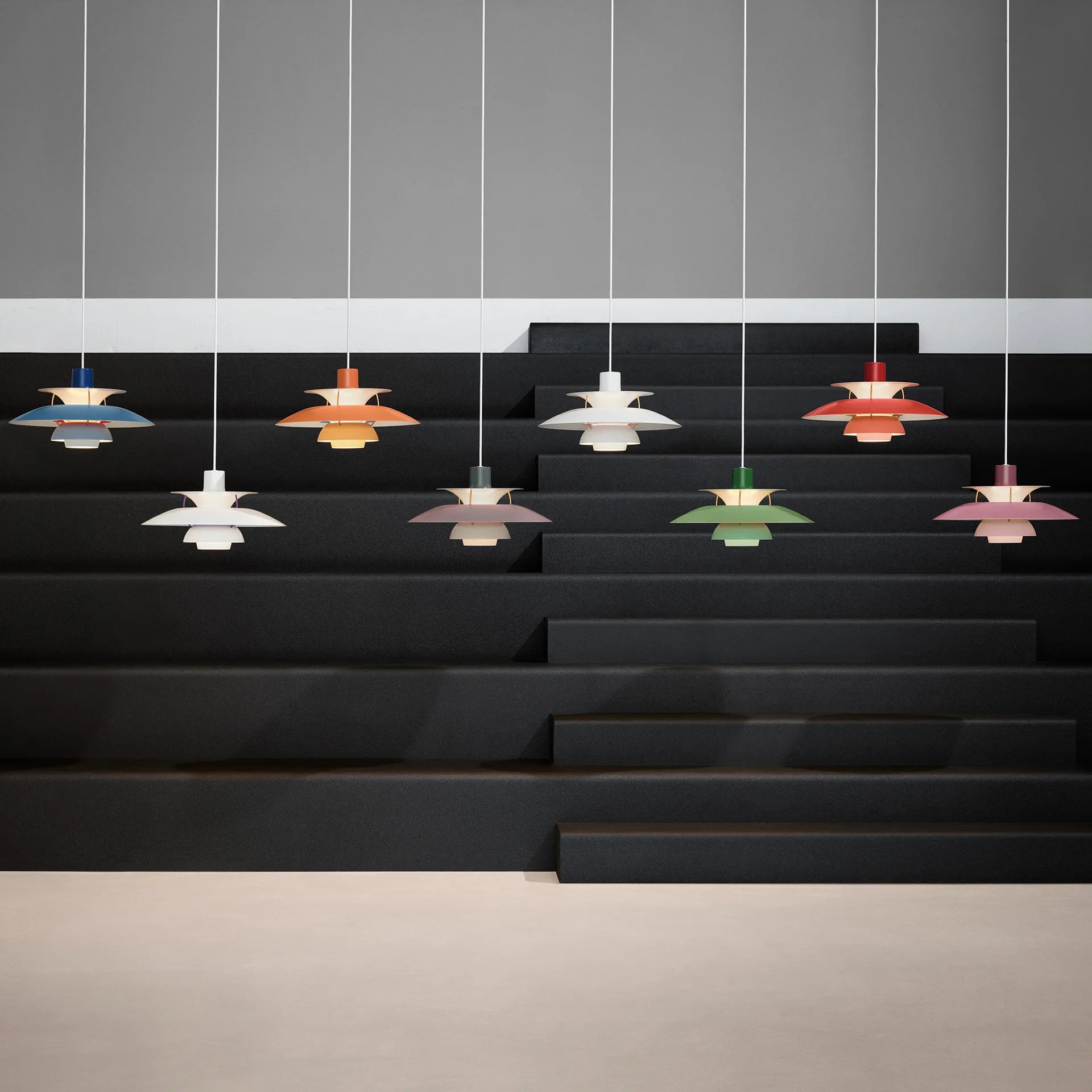 Colored Layered Pendant Light