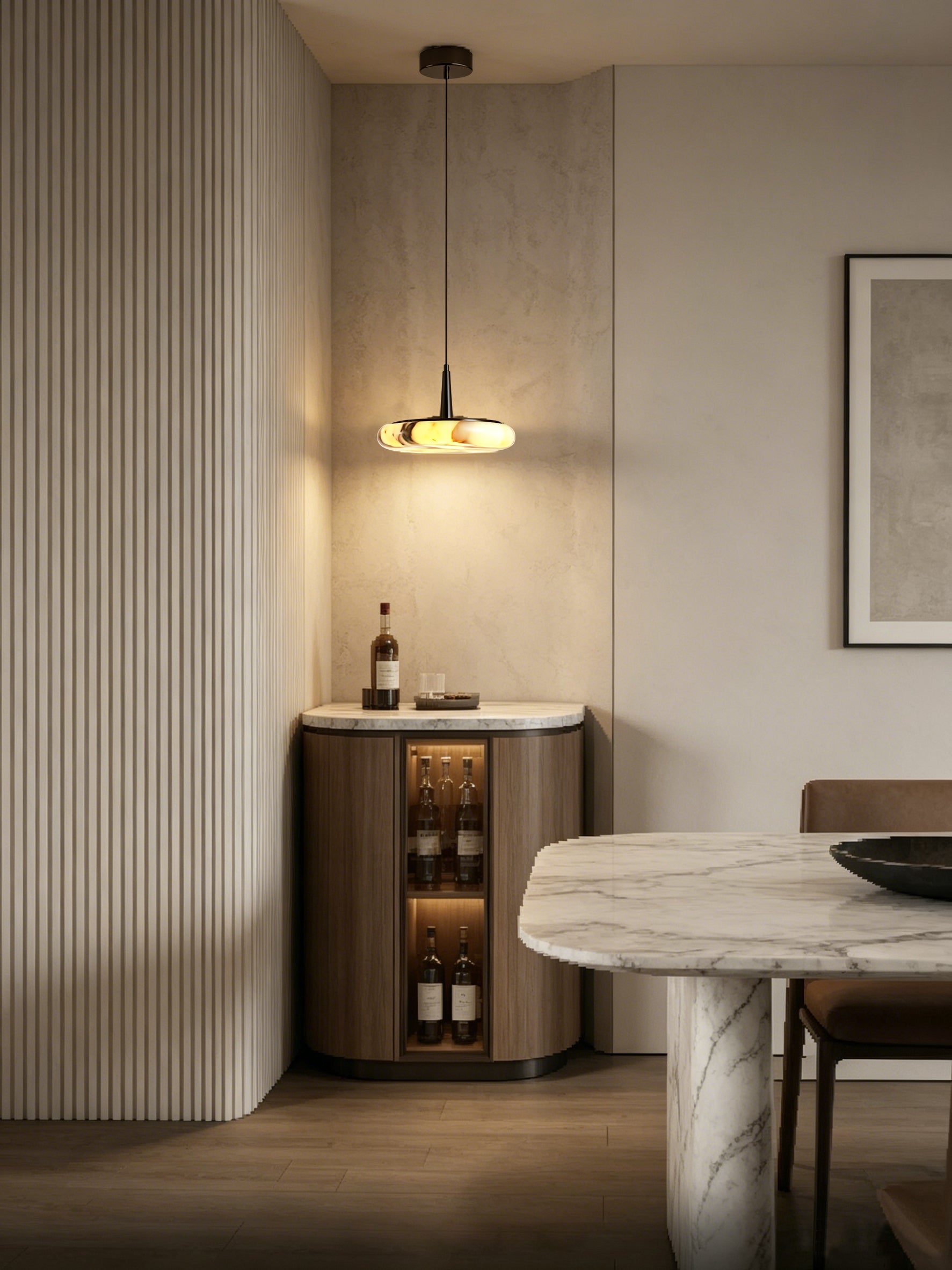 Obsidian Luxury Marble Single Pendant Light