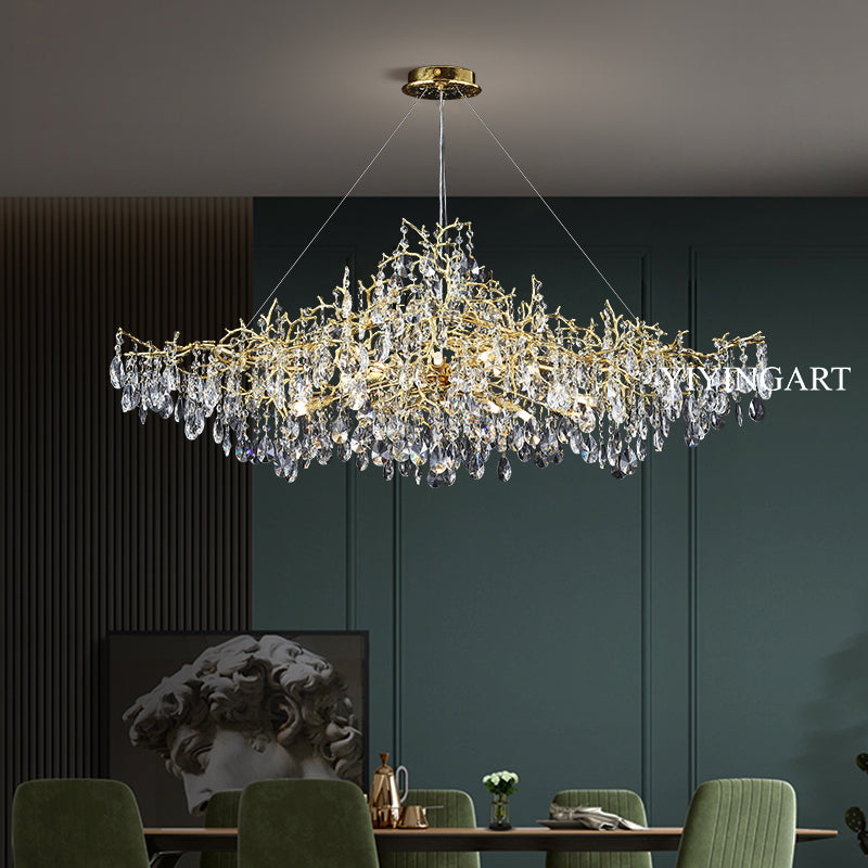 Light luxury crystal lamp island table lamp
