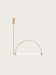 Curved long strip chandelier