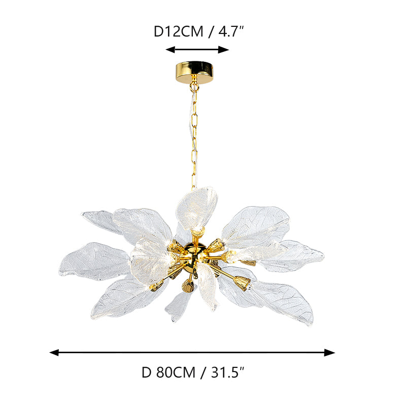 Handmade leaf texture Perlite resin living room chandelier