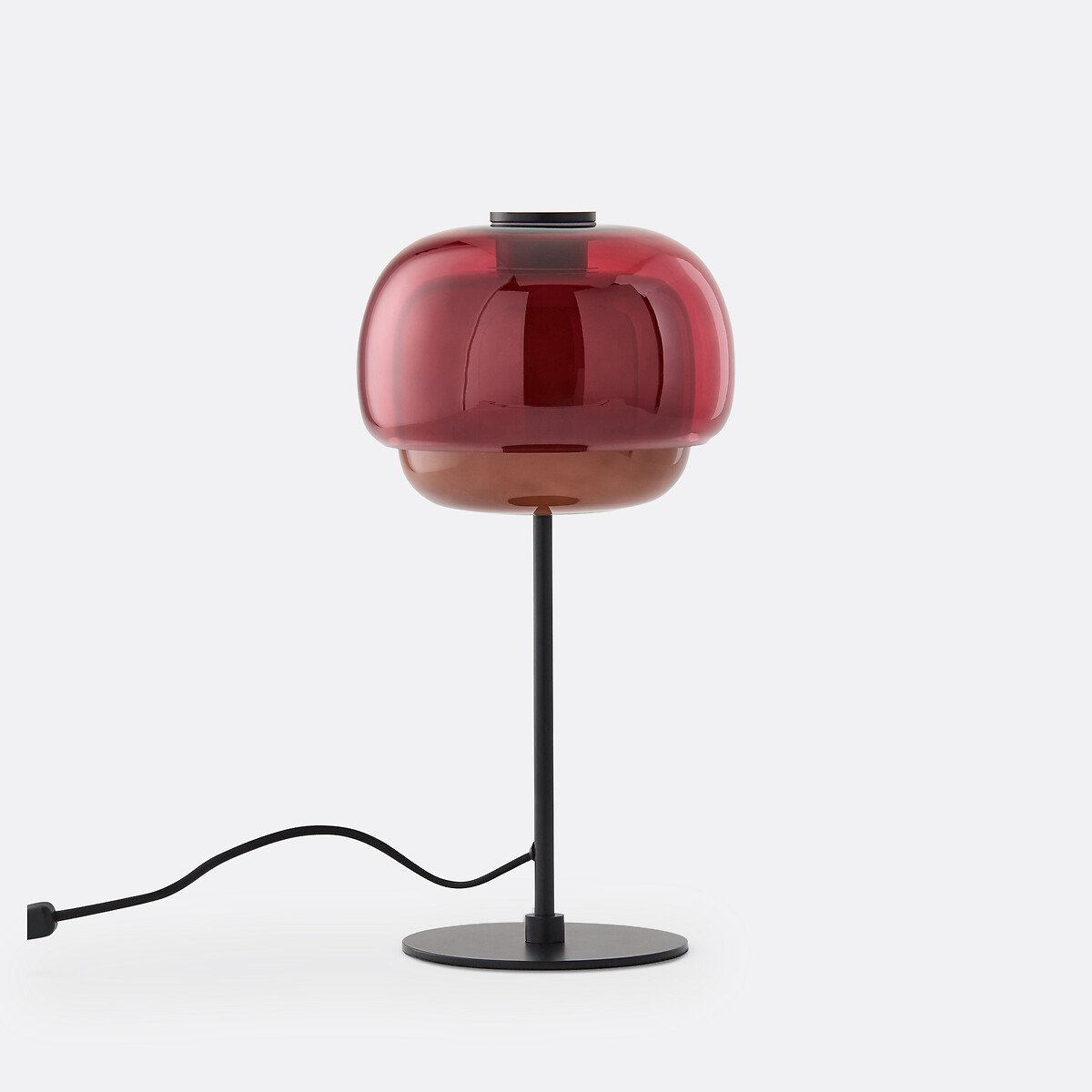 Kinoko colored glass desk lamp, red