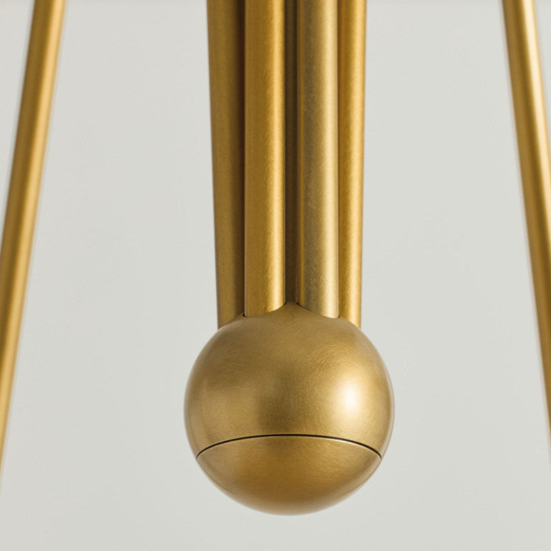 French retro brass curved arm fabric pendant light