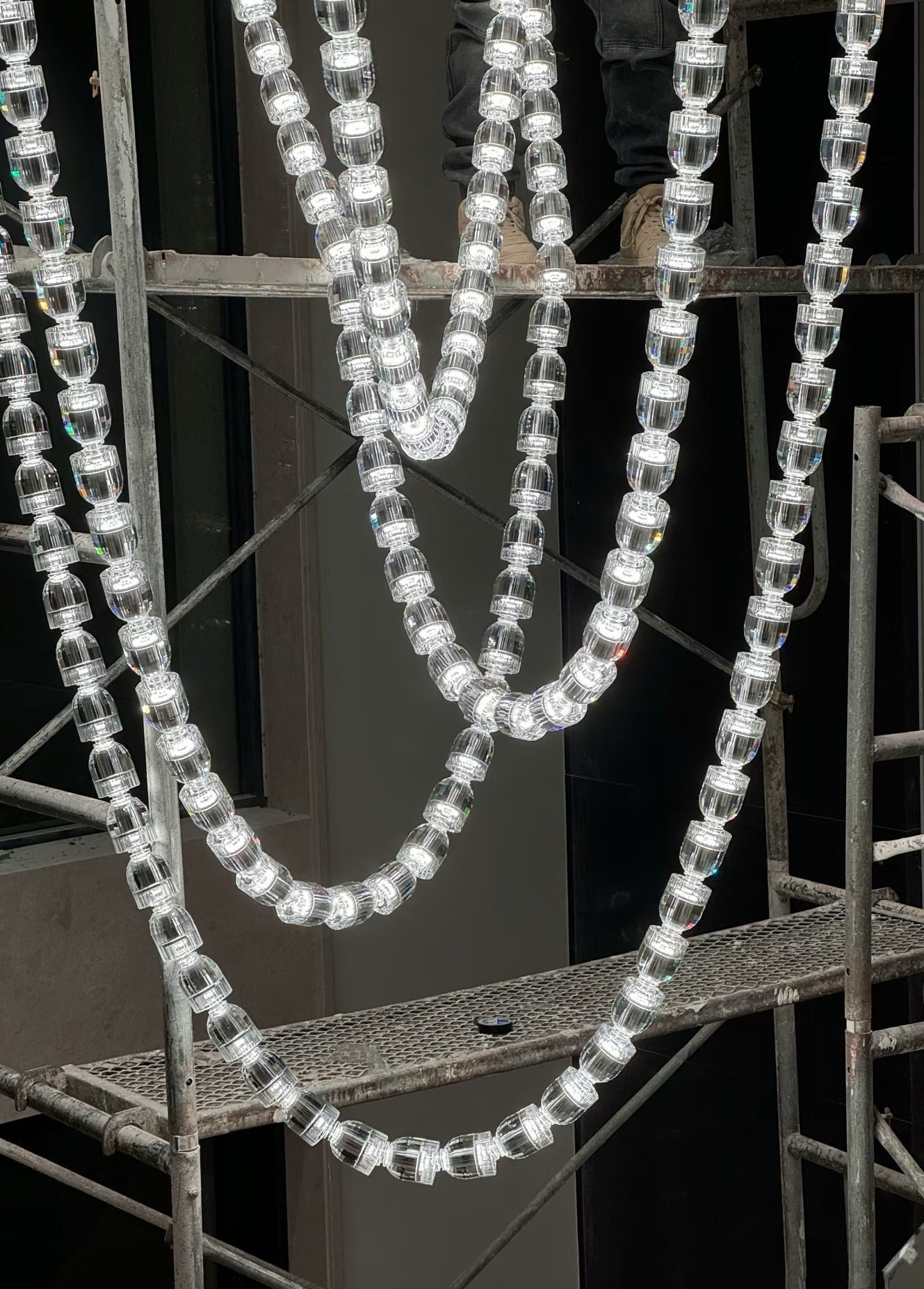 Crystal necklace pendant light