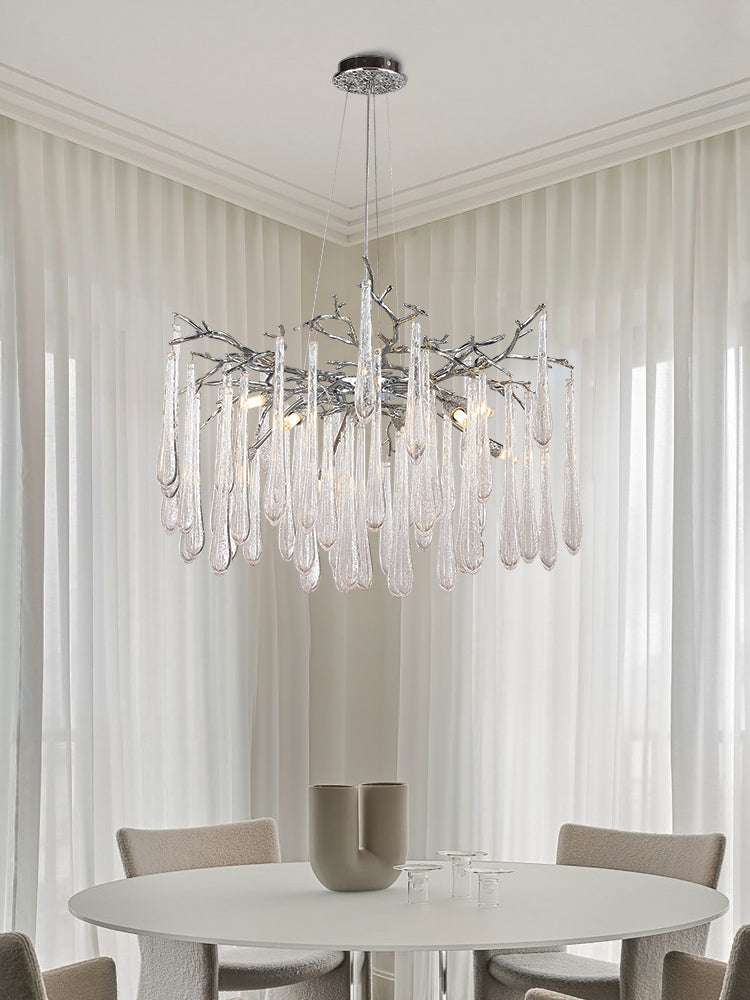 American-style luxurious round crystal chandelier