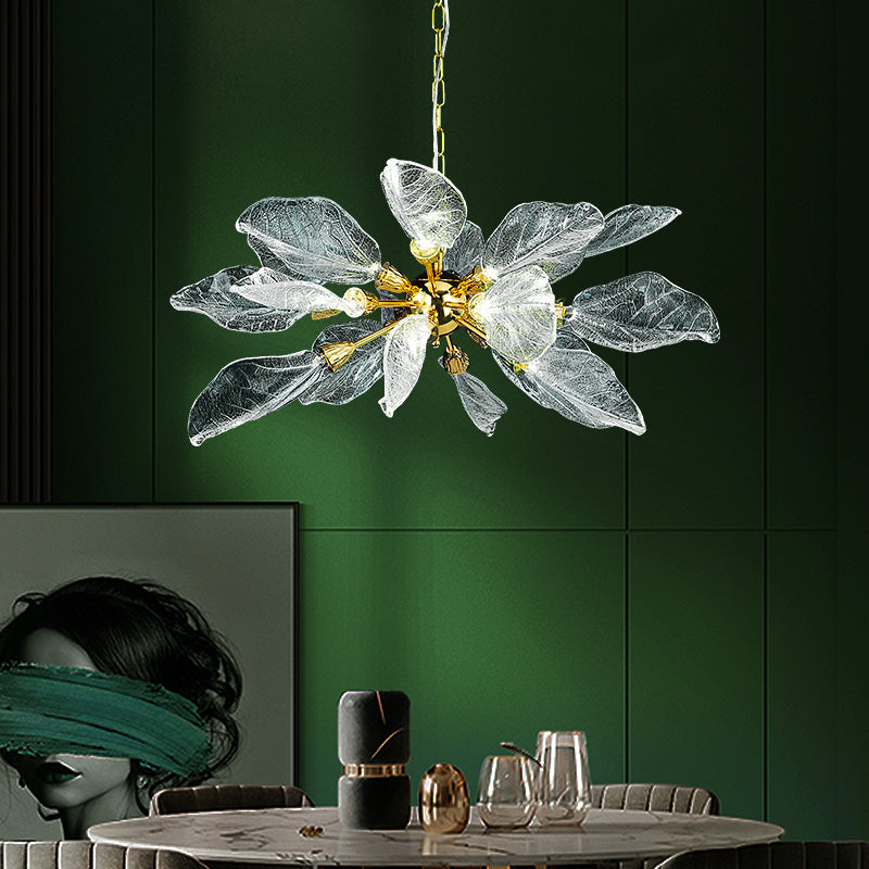 Handmade leaf texture Perlite resin living room chandelier