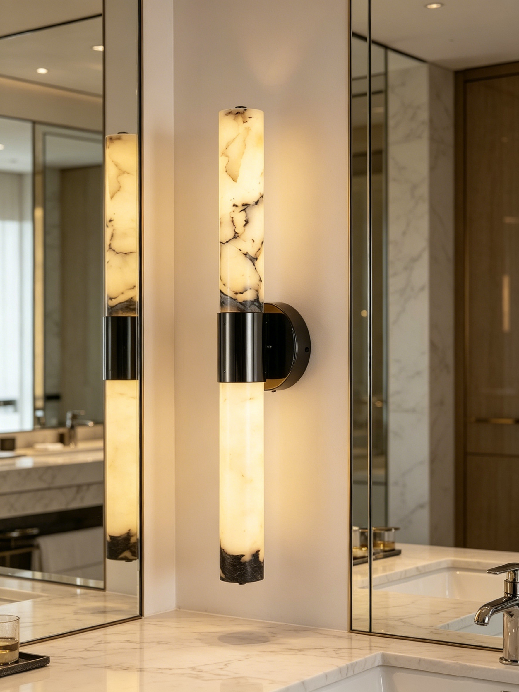 Long Tube Onyx Ambient Wall Light