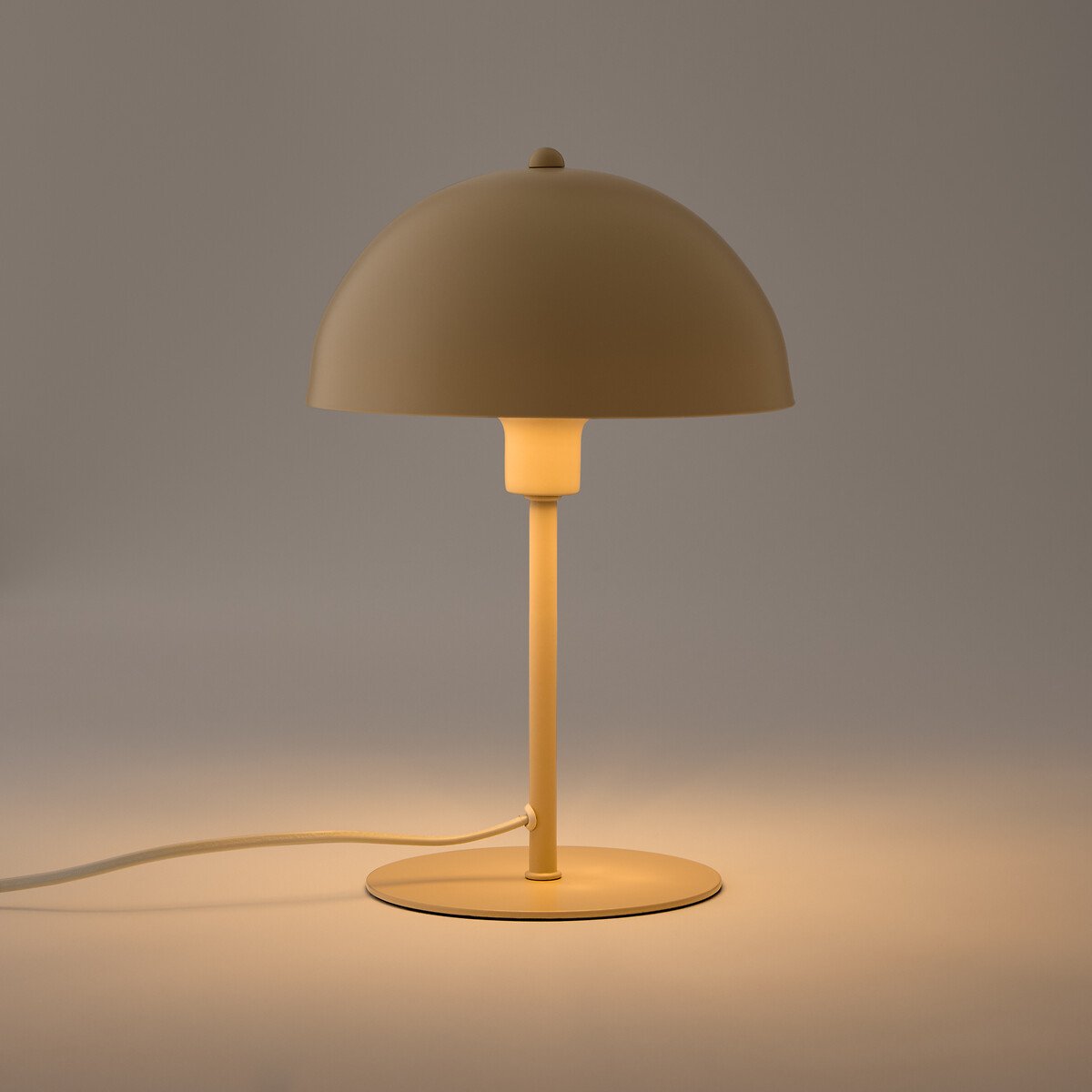 Metal mushroom table lamp, pink/blue/green